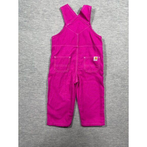 Carhartt Infant Girls 18 M Pink Cotton Overalls - Picture 5 of 5